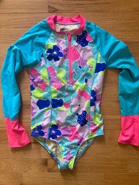 Girl's Lands End Rashguard Swimsuit
